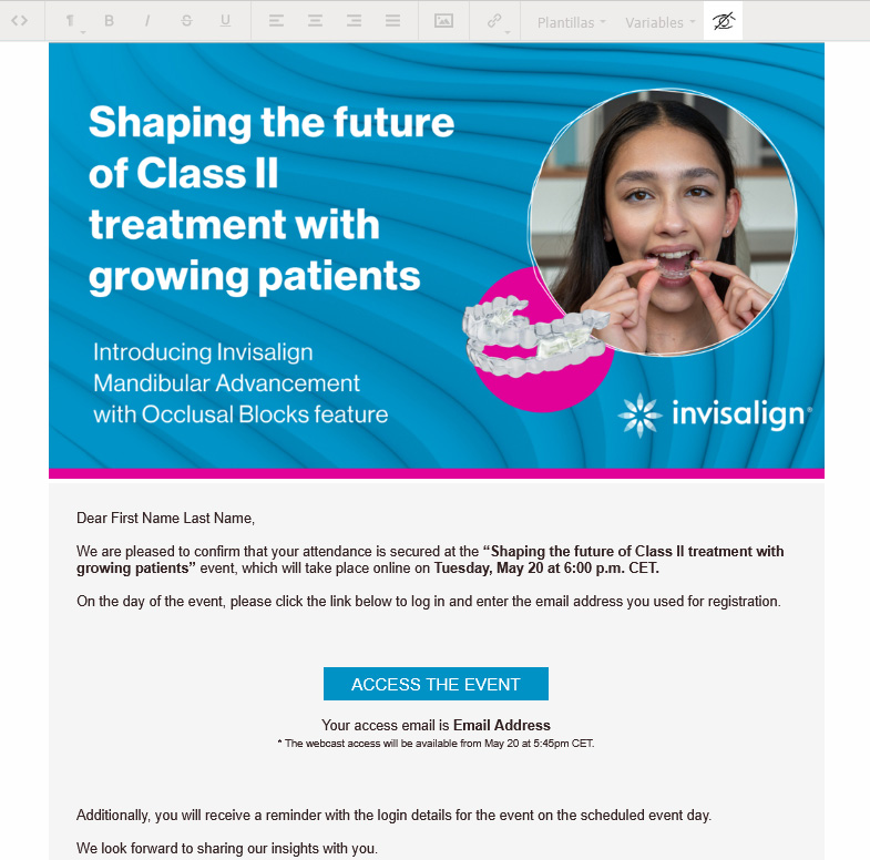 E-mail de confirmación de registro