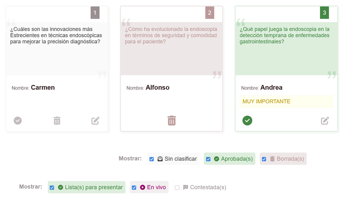 Administrador de preguntas: Q&A Tool Wowcast